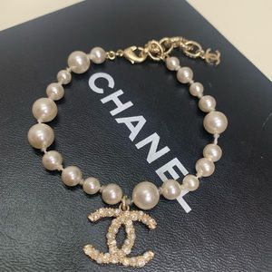Beautiful Authentic Vintage Chanel Pearl and Crystal Bracelet